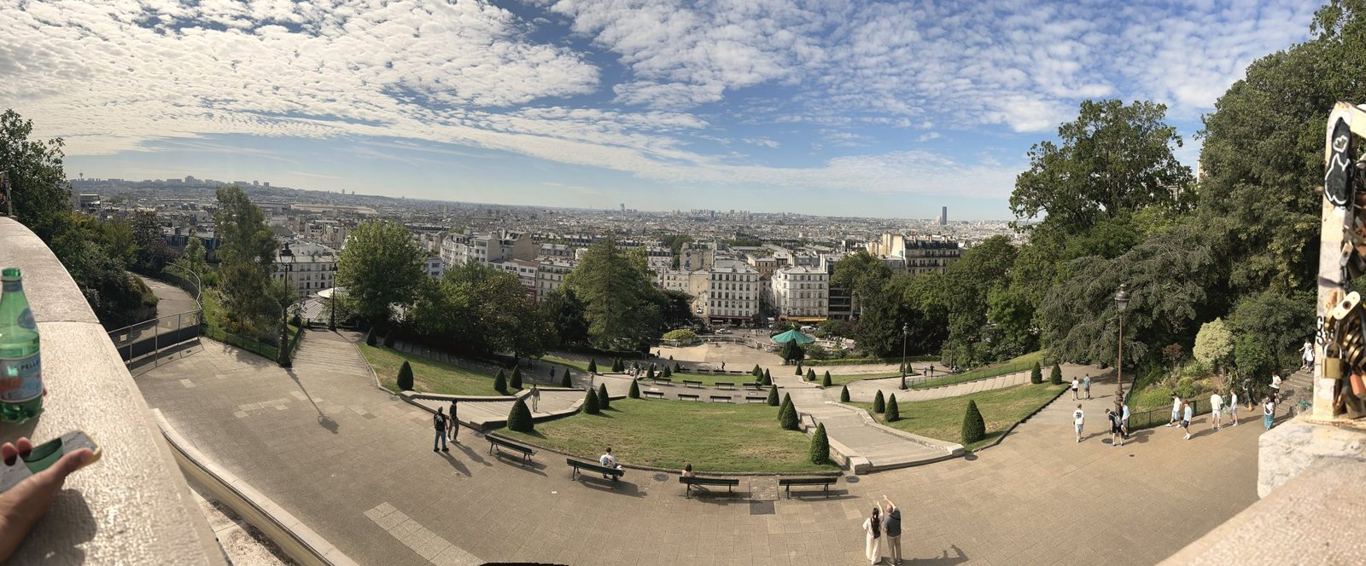 Panoramic view over the rooftops of Paris from Montmartre