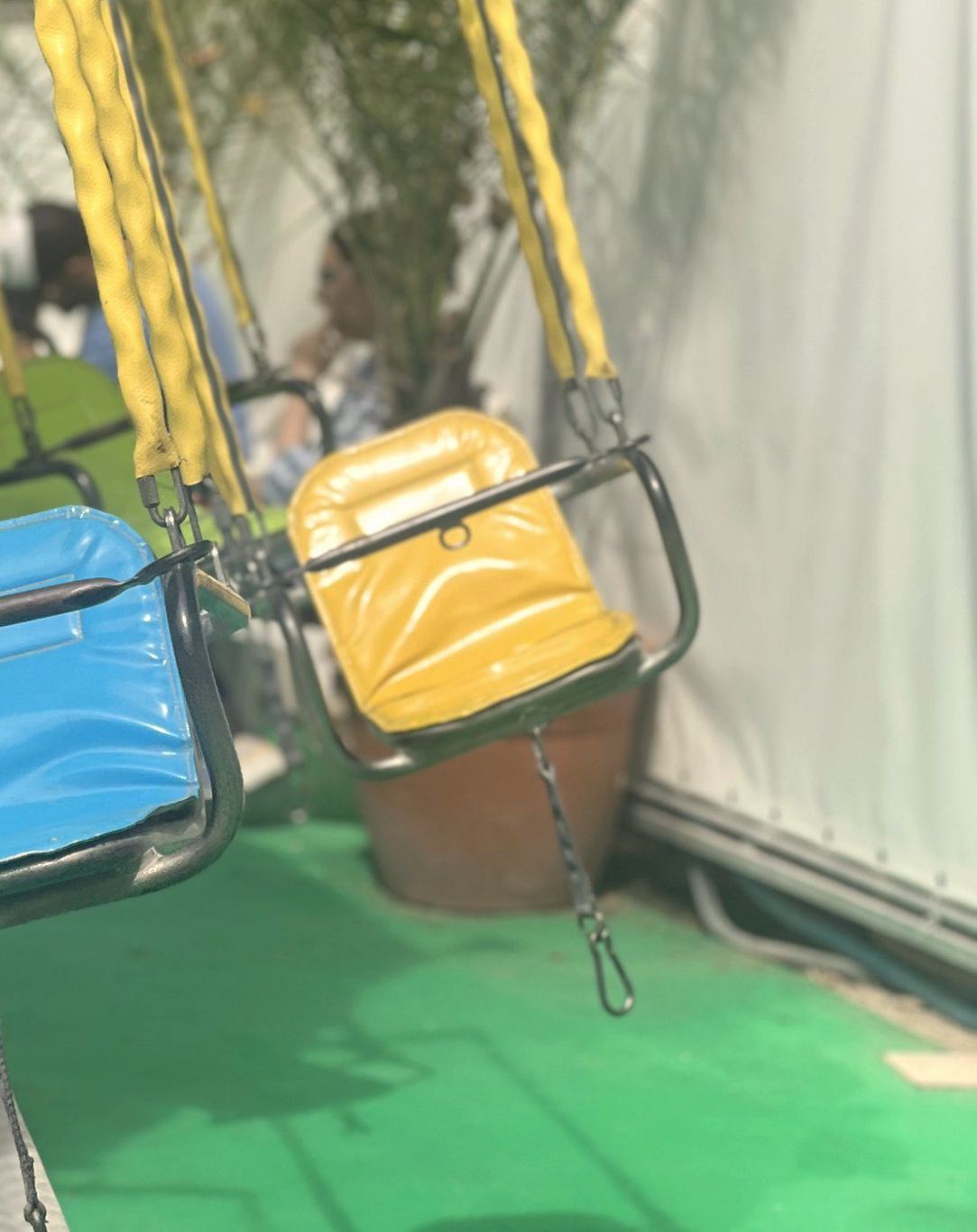 A hand-painted carousel horse at a Paris garden carousel